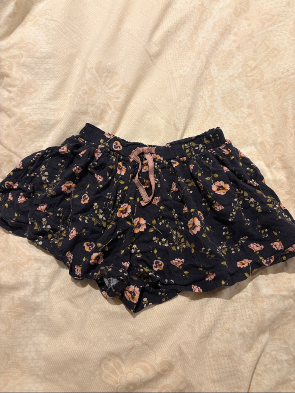 Zara Navy Floral Girls' Skort with Pink Accents